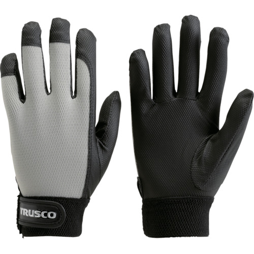 【TRUSCO】ＴＲＵＳＣＯ　ＰＵ薄手手袋エンボス加工　グレー　ＬＬ